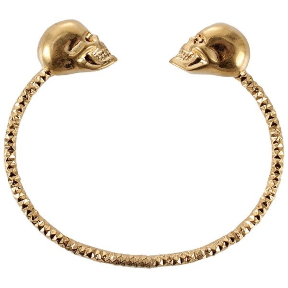 Alexander McQueen skull bracelet with ruby eyes